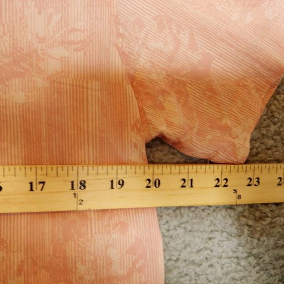 Selected Homme Mens Button Front Shirt Pink Striped Leaves Short Sleeve 16.5 New - Picture 3 of 10